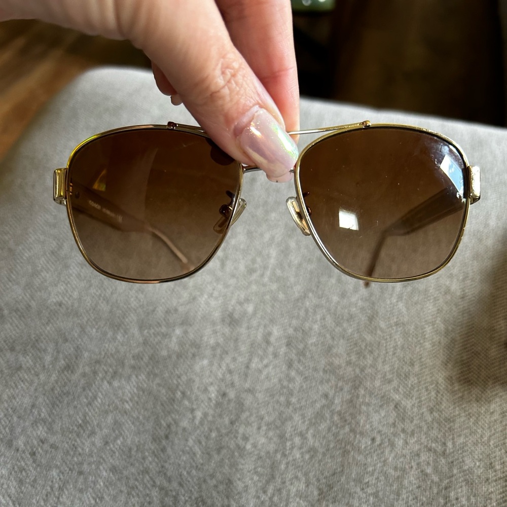 Coach Gold Sunglasses. HC 7064. (L151) includes bundle of 8 other pairs.